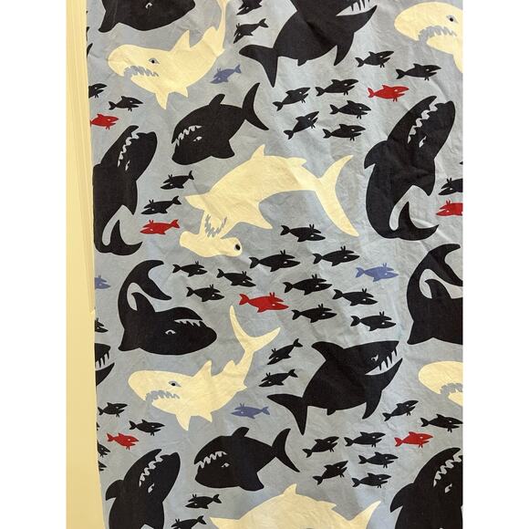 Pottery Barn Kids Twin Sheet Flat Ocean Diver Shark Fish Organic Cotton 60 x 90 - Picture 1 of 8